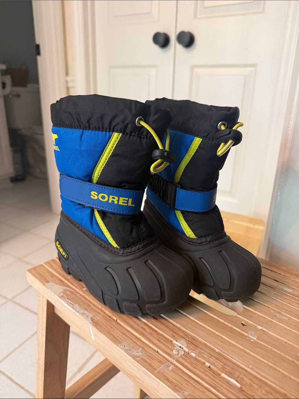 Sorel Kids Blue, Black & Yellow Winter Snow Boots